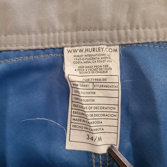 Hurley Stagger Gray Blue Board Shorts NEW 34 Beach Resort Wear - Picture 3 of 8